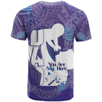 Purple Polynesia Father's Day T Shirt Dad You Are My Hero