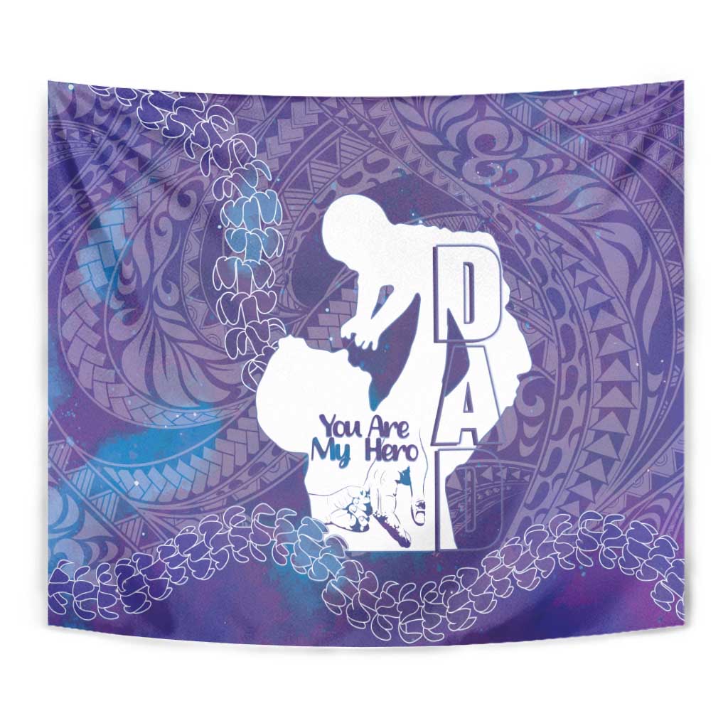Purple Polynesia Father's Day Tapestry Dad You Are My Hero