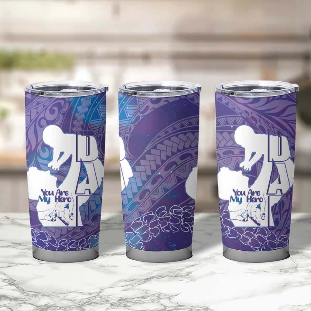 Purple Polynesia Father's Day Tumbler Cup Dad You Are My Hero
