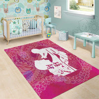 Pink Polynesia Father's Day Area Rug Dad You Are My Hero