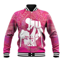 Pink Polynesia Father's Day Baseball Jacket Dad You Are My Hero