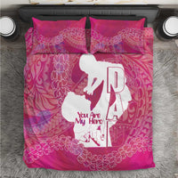 Pink Polynesia Father's Day Bedding Set Dad You Are My Hero