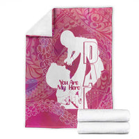 Pink Polynesia Father's Day Blanket Dad You Are My Hero