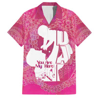 Pink Polynesia Father's Day Family Matching Long Sleeve Bodycon Dress and Hawaiian Shirt Dad You Are My Hero