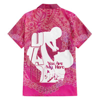 Pink Polynesia Father's Day Family Matching Long Sleeve Bodycon Dress and Hawaiian Shirt Dad You Are My Hero