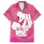 Pink Polynesia Father's Day Family Matching Off The Shoulder Long Sleeve Dress and Hawaiian Shirt Dad You Are My Hero