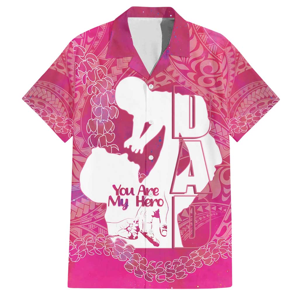 Pink Polynesia Father's Day Family Matching Summer Maxi Dress and Hawaiian Shirt Dad You Are My Hero