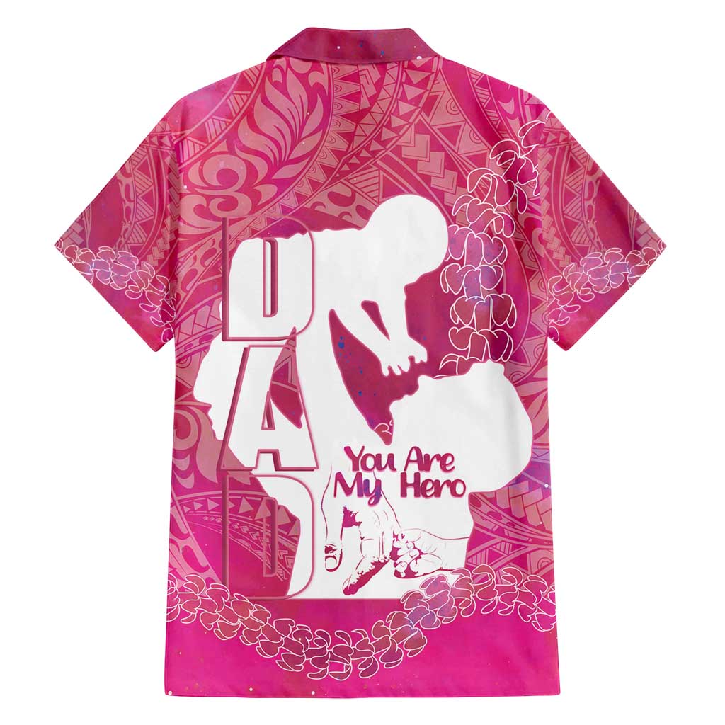 Pink Polynesia Father's Day Family Matching Summer Maxi Dress and Hawaiian Shirt Dad You Are My Hero