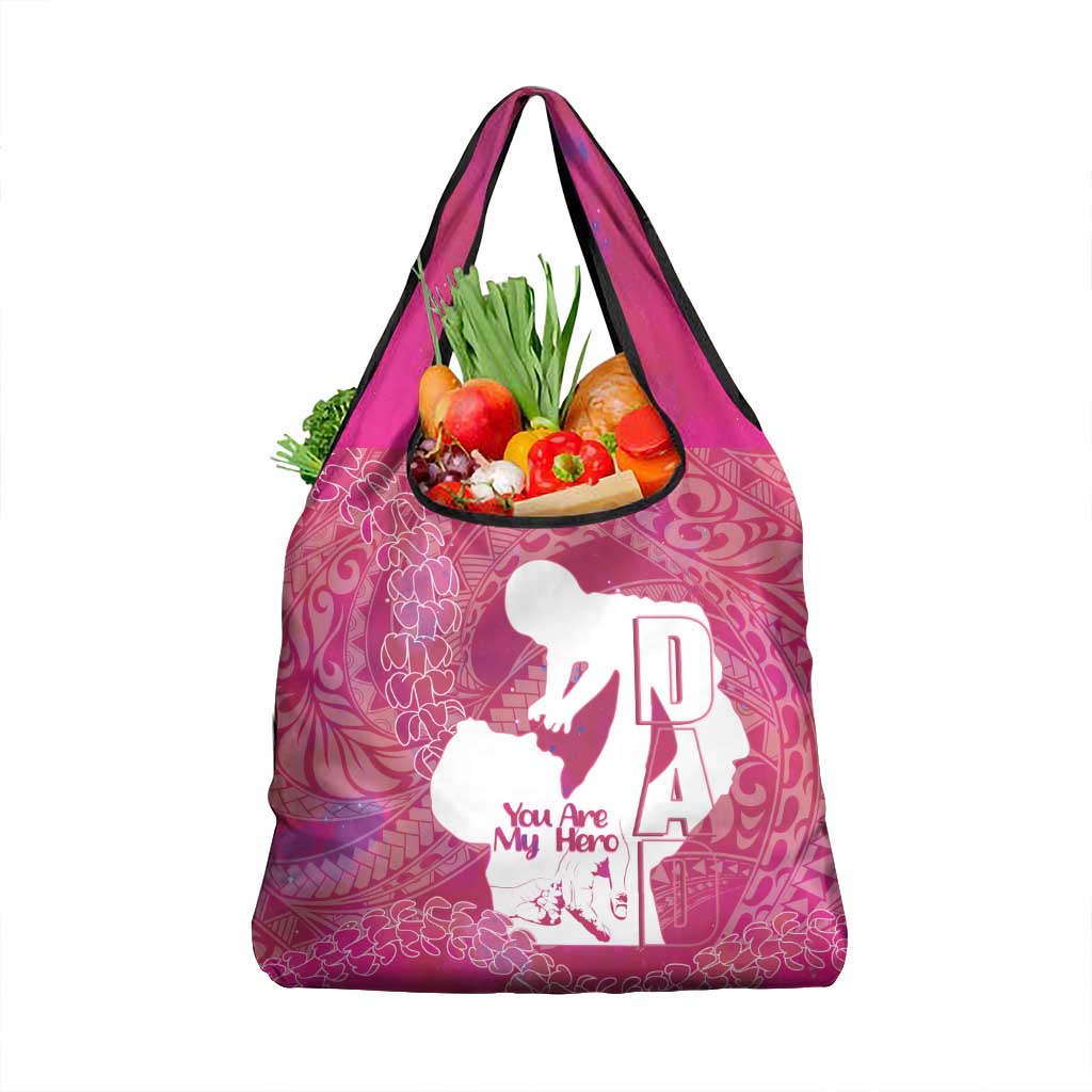 Pink Polynesia Father's Day Grocery Bag Dad You Are My Hero