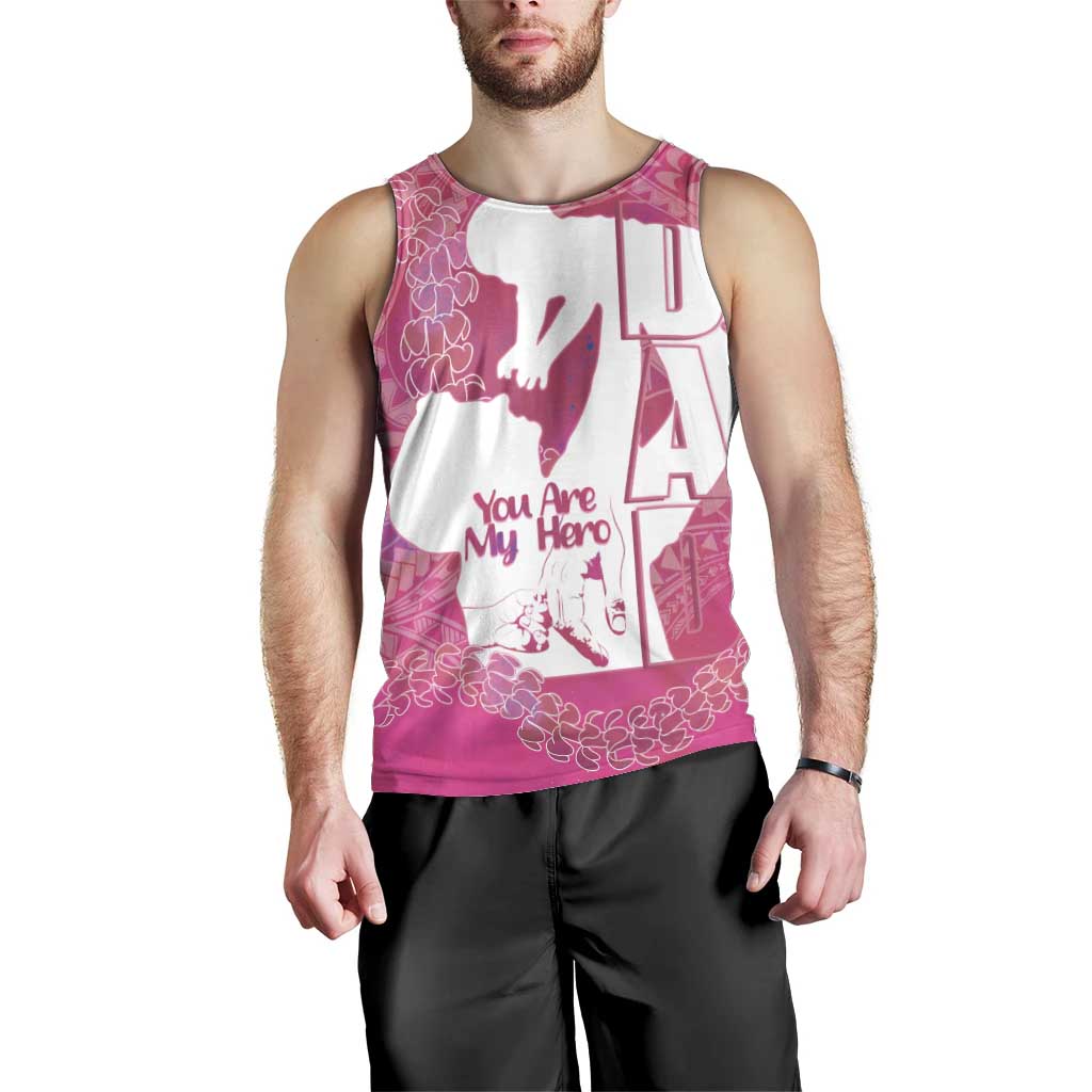 Pink Polynesia Father's Day Men Tank Top Dad You Are My Hero