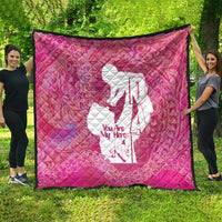 Pink Polynesia Father's Day Quilt Dad You Are My Hero