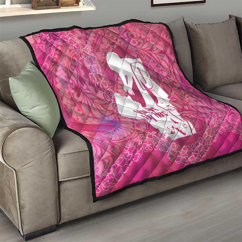 Pink Polynesia Father's Day Quilt Dad You Are My Hero