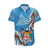 Personalised Fiji Day Hawaiian Shirt Fijian Tagimaucia Flower Polynesian Mix Tapa Pattern LT14 Blue - Polynesian Pride