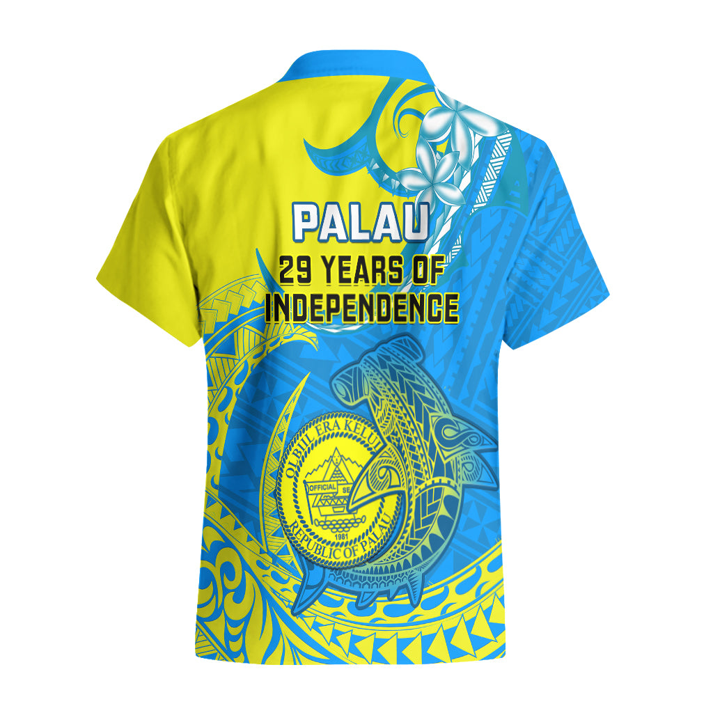 Palau Independence Day Hawaiian Shirt Happy 29th Anniversary Polynesian Hammerhead Shark LT14 - Polynesian Pride