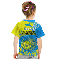 Palau Independence Day Kid T Shirt Happy 29th Anniversary Polynesian Hammerhead Shark LT14 - Polynesian Pride