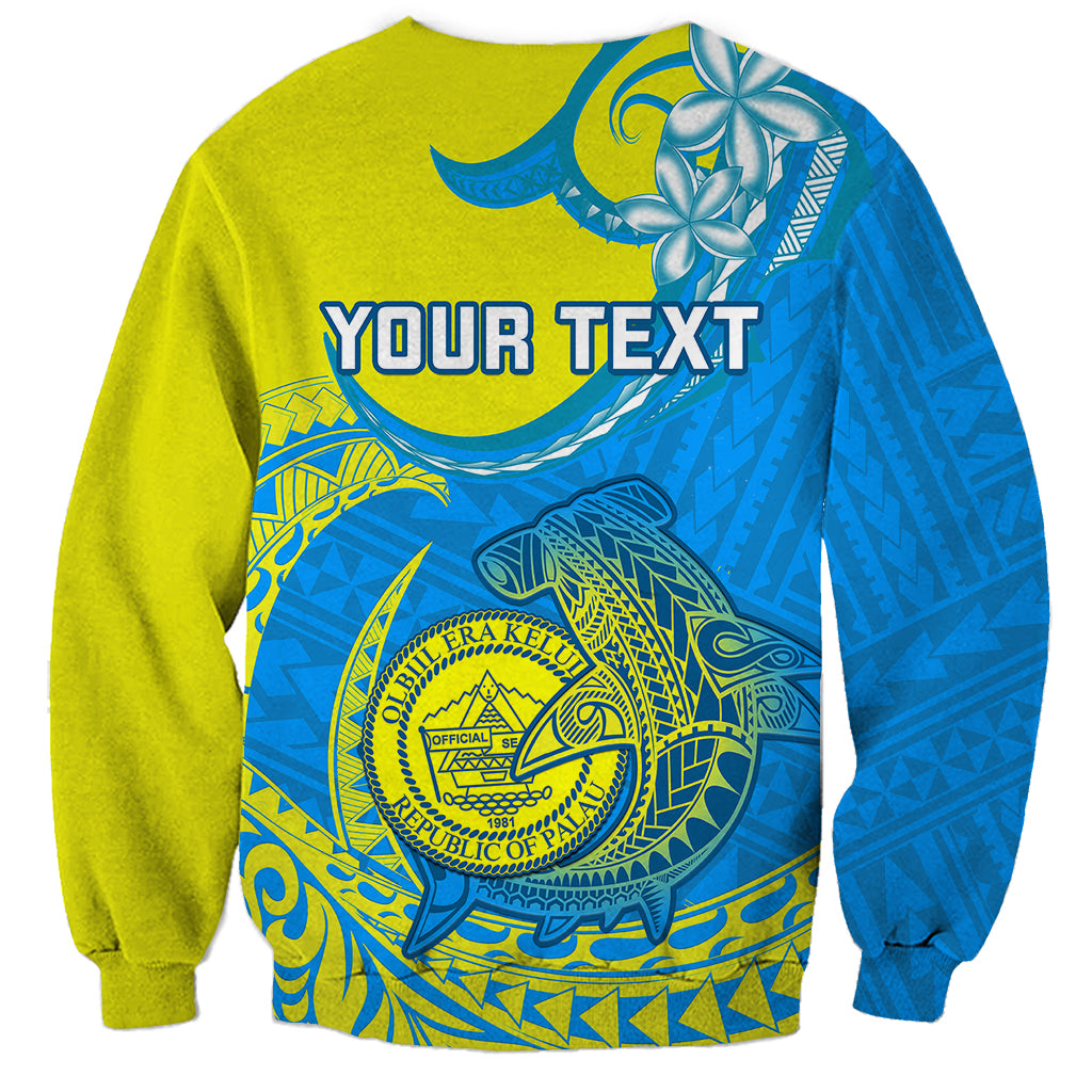 Personalised Palau Independence Day Sweatshirt Happy 29th Anniversary Polynesian Hammerhead Shark LT14 - Polynesian Pride