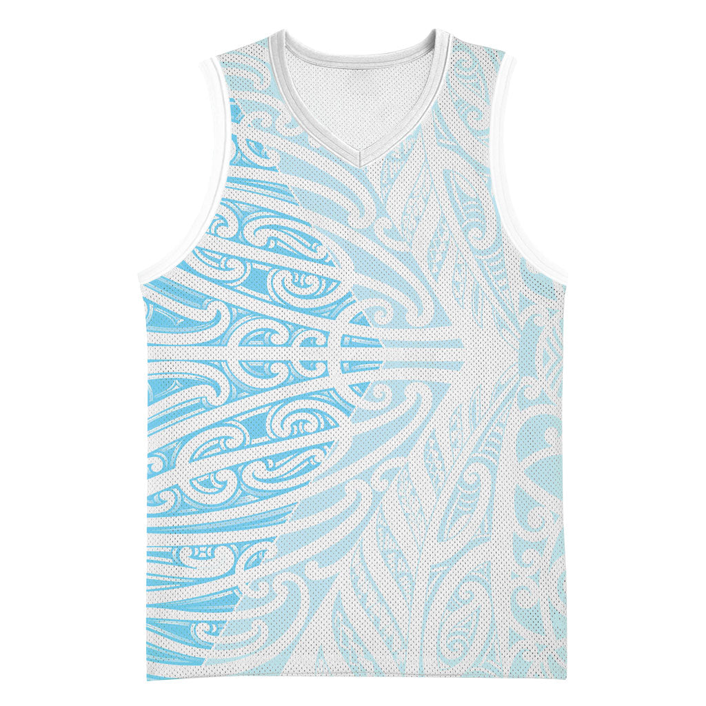 Blue New Zealand Puhoro Maori Tattoo Basketball Jersey