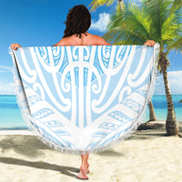 Blue New Zealand Puhoro Maori Tattoo Beach Blanket
