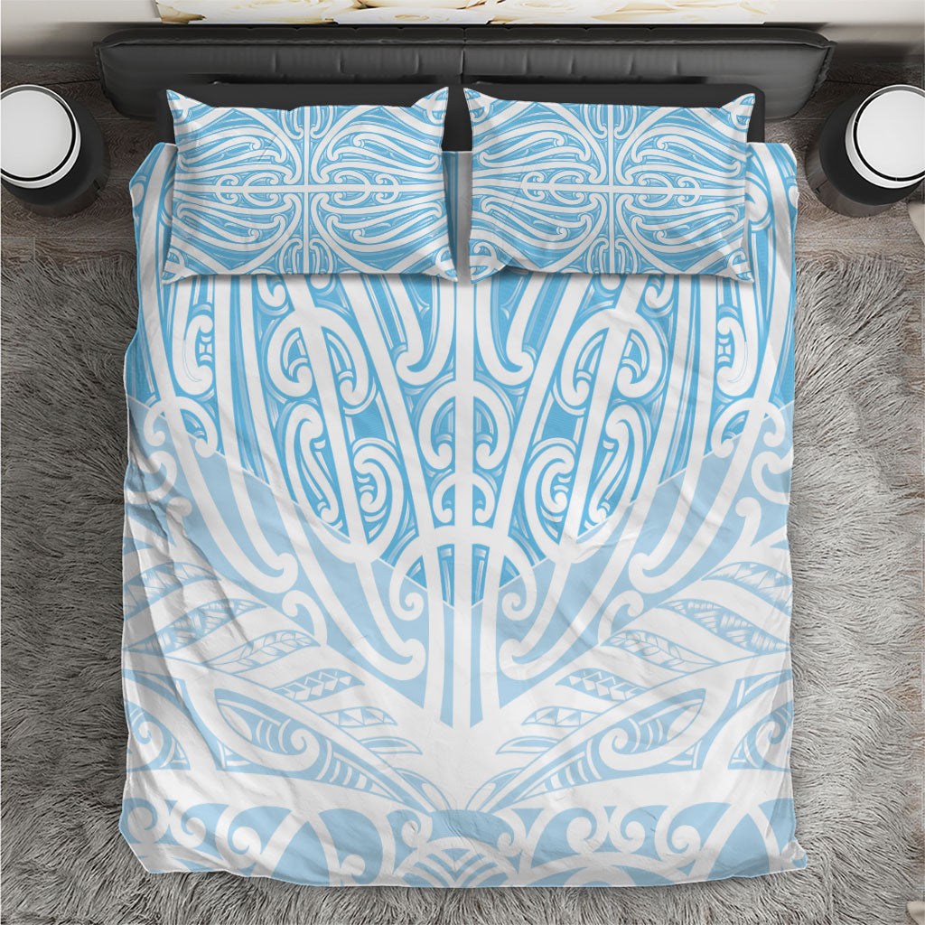 Blue New Zealand Puhoro Maori Tattoo Bedding Set