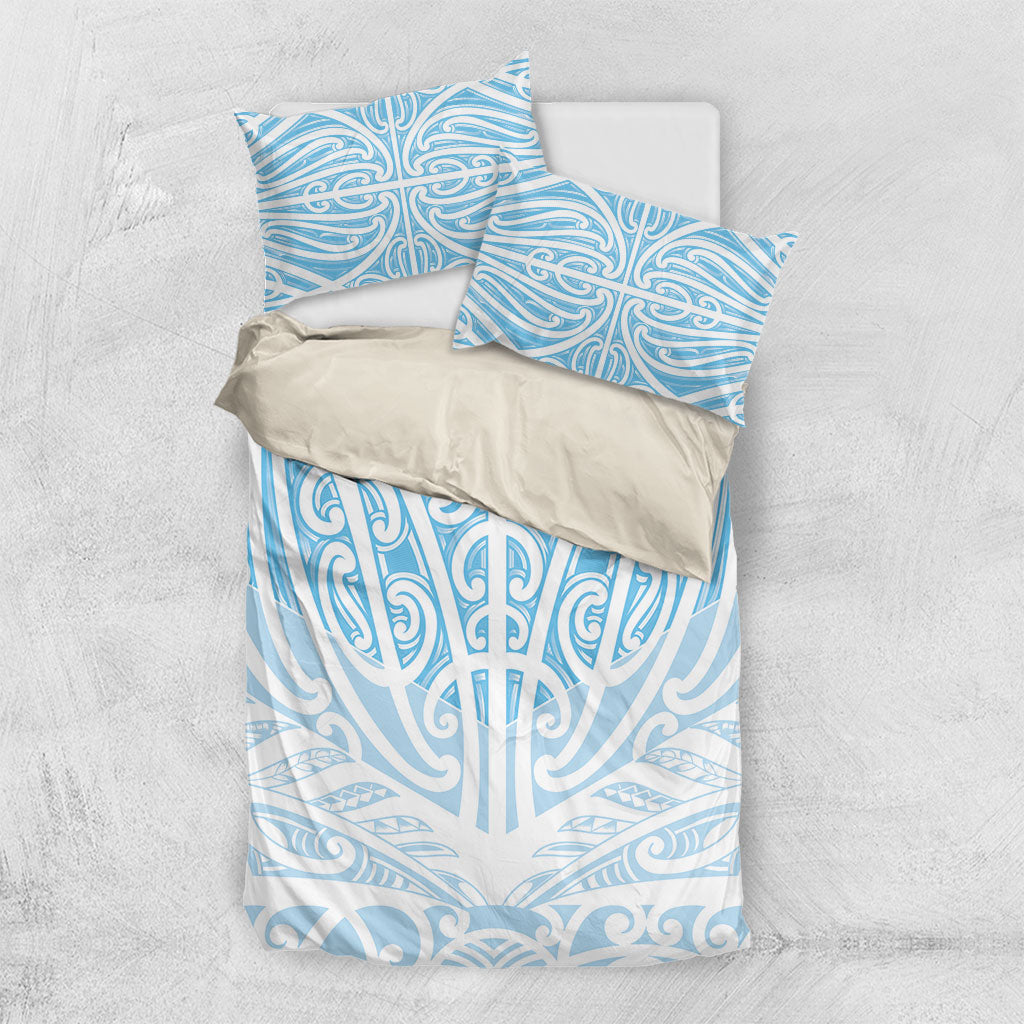 Blue New Zealand Puhoro Maori Tattoo Bedding Set