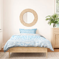 Blue New Zealand Puhoro Maori Tattoo Bedding Set
