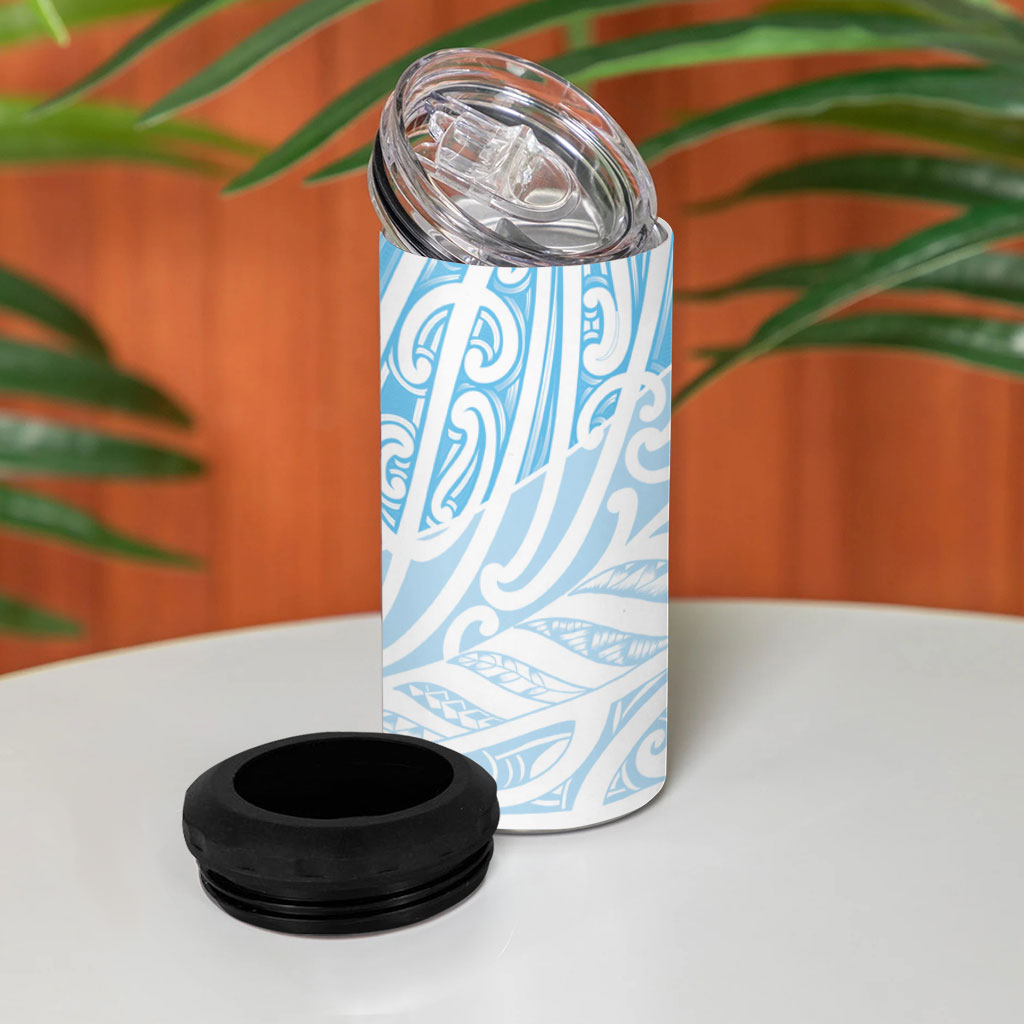 Blue New Zealand Puhoro Maori Tattoo 4 in 1 Can Cooler Tumbler