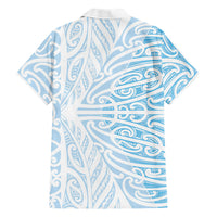 Blue New Zealand Puhoro Maori Tattoo Family Matching Summer Maxi Dress and Hawaiian Shirt