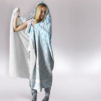 Blue New Zealand Puhoro Maori Tattoo Hooded Blanket