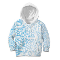 Blue New Zealand Puhoro Maori Tattoo Kid Hoodie