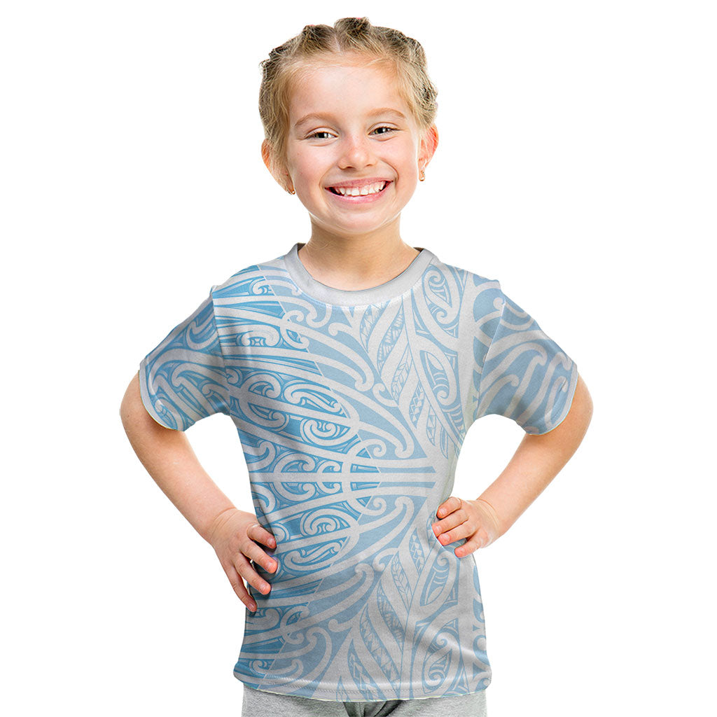Blue New Zealand Puhoro Maori Tattoo Kid T Shirt