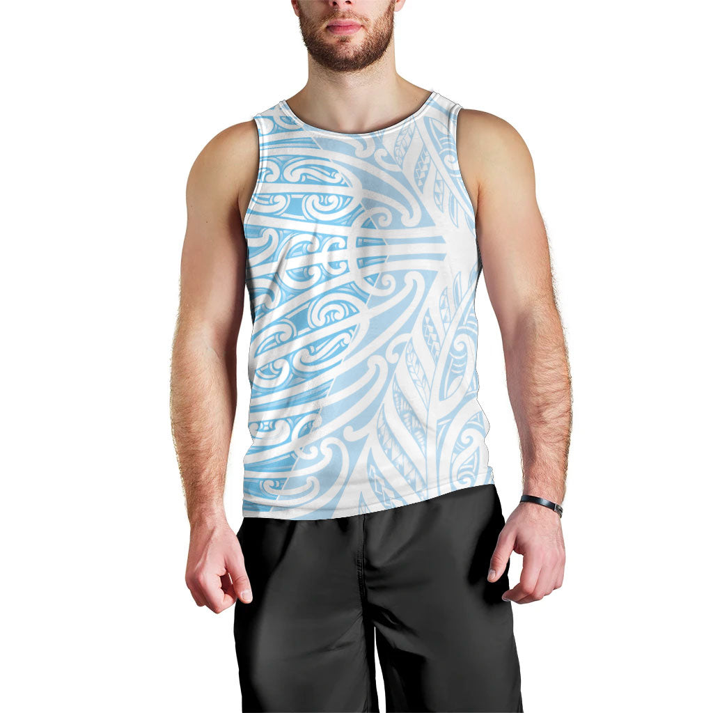 Blue New Zealand Puhoro Maori Tattoo Men Tank Top