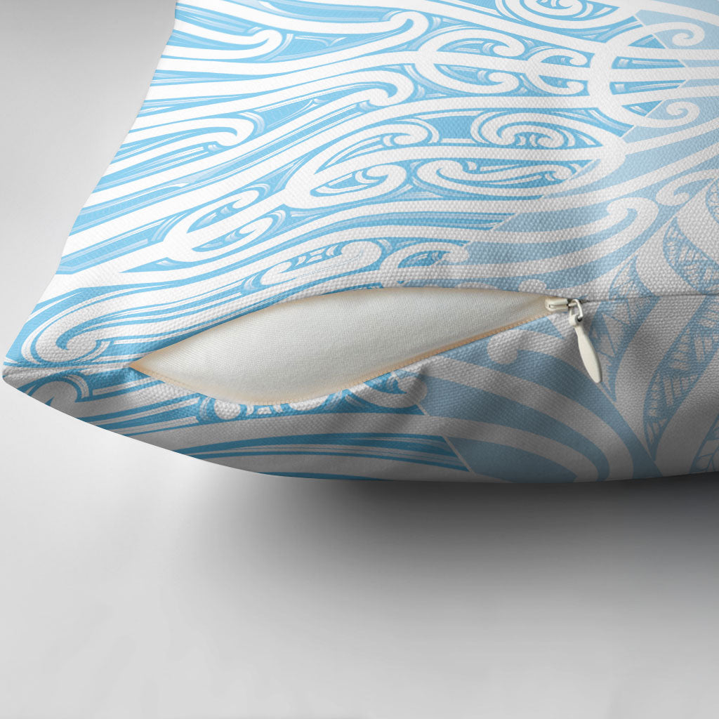 Blue New Zealand Puhoro Maori Tattoo Pillow Cover