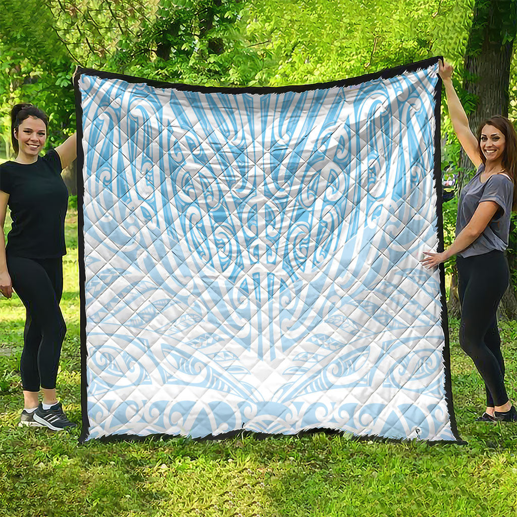 Blue New Zealand Puhoro Maori Tattoo Quilt