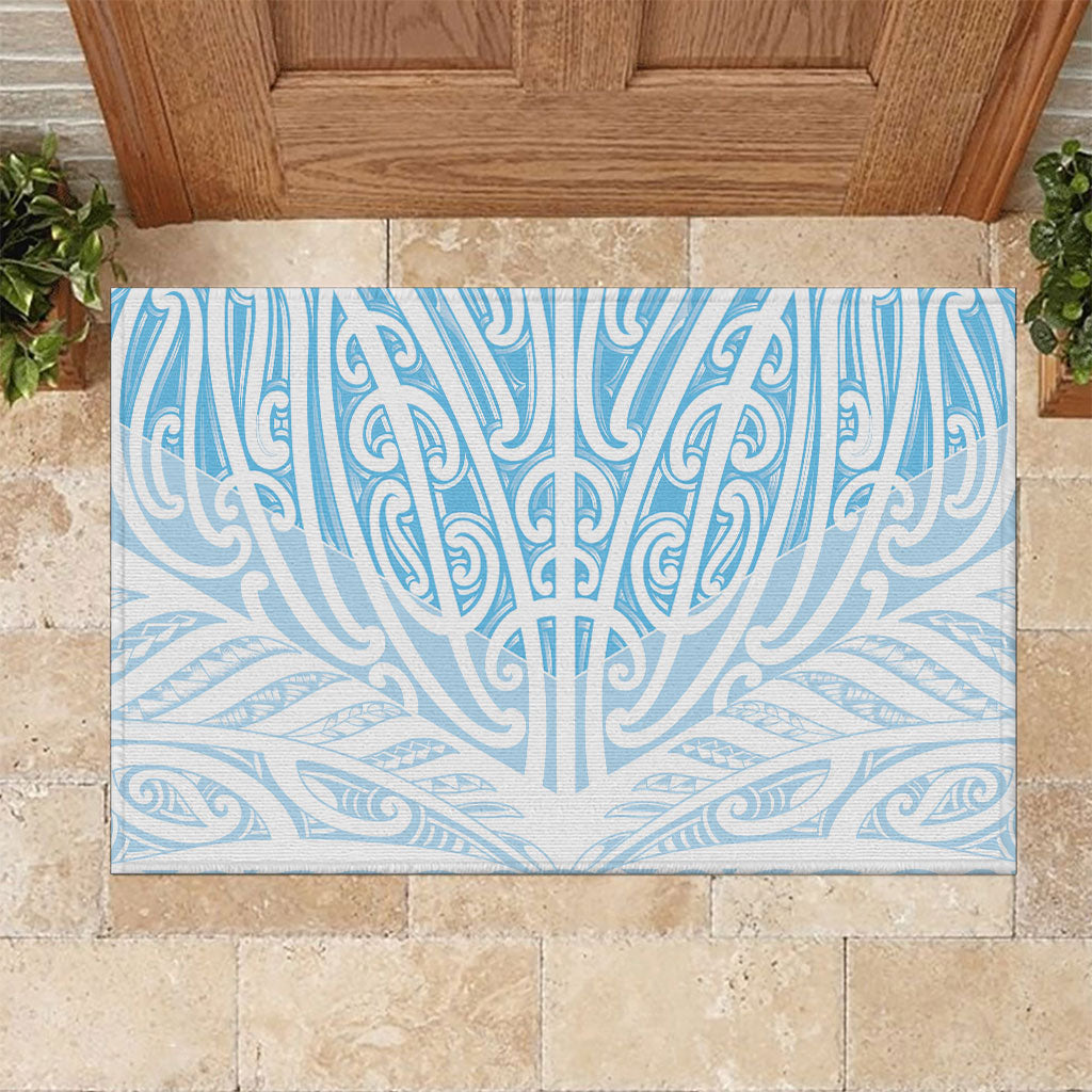 Blue New Zealand Puhoro Maori Tattoo Rubber Doormat
