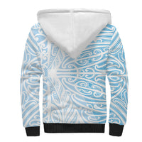 Blue New Zealand Puhoro Maori Tattoo Sherpa Hoodie