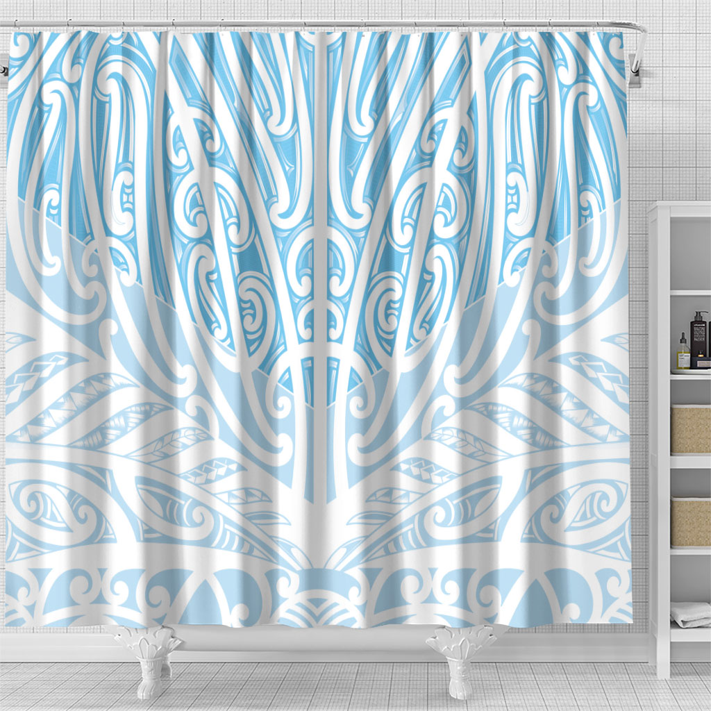 Blue New Zealand Puhoro Maori Tattoo Shower Curtain