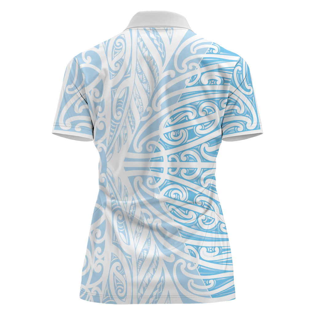 Blue New Zealand Puhoro Maori Tattoo Women Polo Shirt