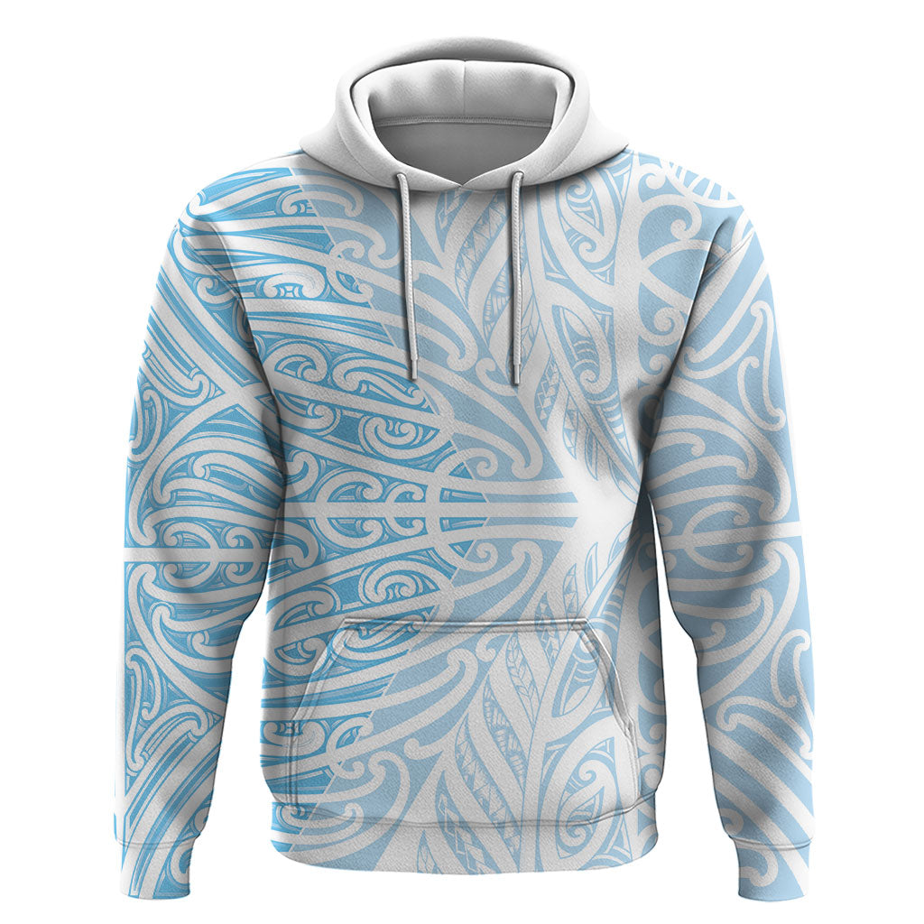 Blue New Zealand Puhoro Maori Tattoo Zip Hoodie
