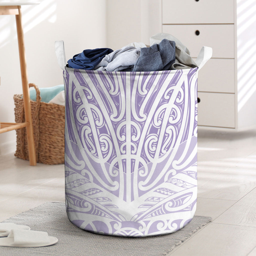 Purple New Zealand Puhoro Maori Tattoo Laundry Basket