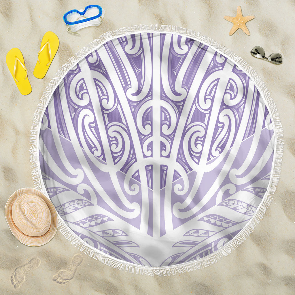 Purple New Zealand Puhoro Maori Tattoo Beach Blanket