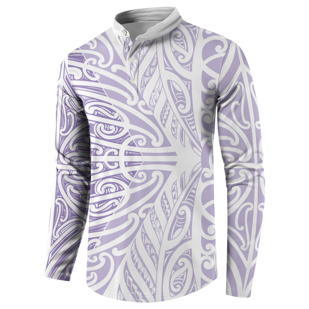 Purple New Zealand Puhoro Maori Tattoo Button Sweatshirt