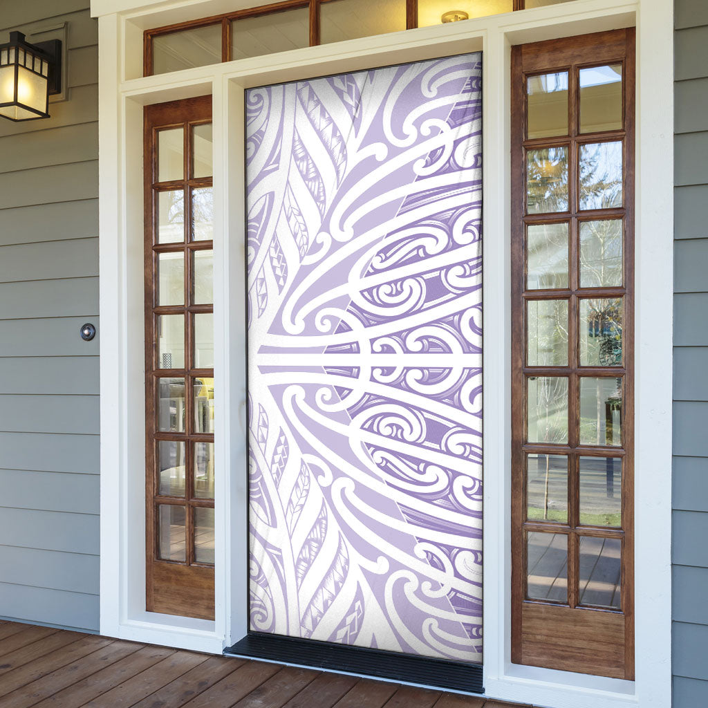 Purple New Zealand Puhoro Maori Tattoo Door Cover