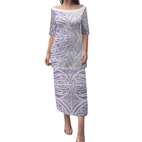 Purple New Zealand Puhoro Maori Tattoo Family Matching Puletasi and Hawaiian Shirt