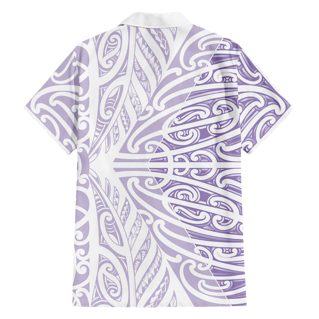 Purple New Zealand Puhoro Maori Tattoo Family Matching Summer Maxi Dress and Hawaiian Shirt
