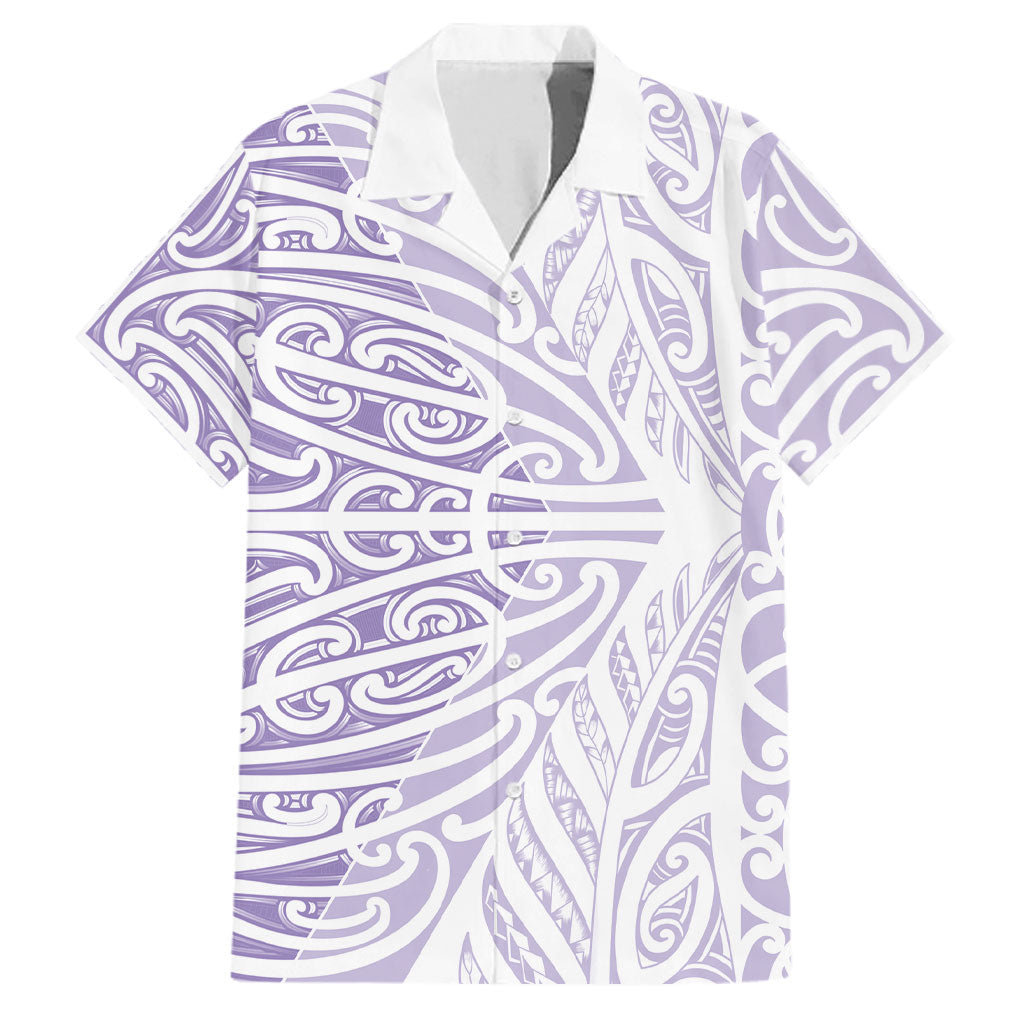 Purple New Zealand Puhoro Maori Tattoo Family Matching Tank Maxi Dress and Hawaiian Shirt