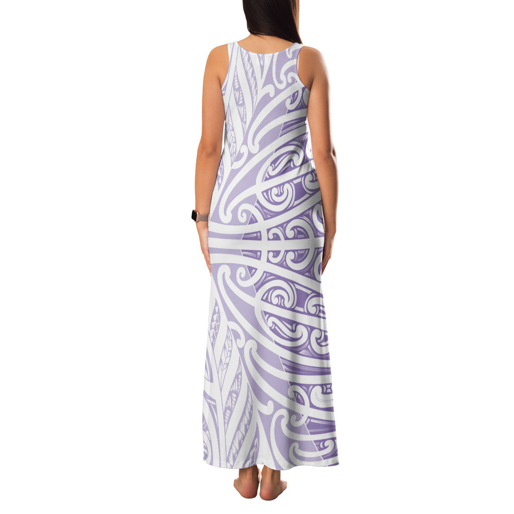 Purple New Zealand Puhoro Maori Tattoo Family Matching Tank Maxi Dress and Hawaiian Shirt