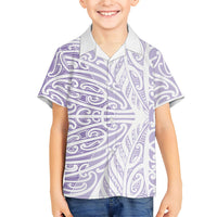 Purple New Zealand Puhoro Maori Tattoo Kid Hawaiian Shirt