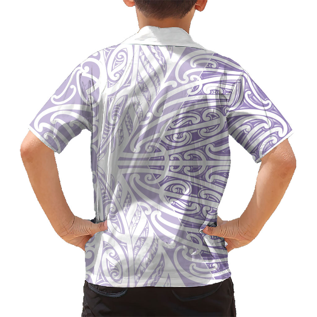 Purple New Zealand Puhoro Maori Tattoo Kid Hawaiian Shirt