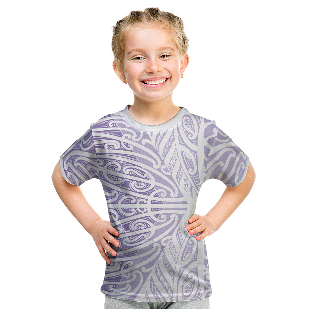 Purple New Zealand Puhoro Maori Tattoo Kid T Shirt