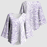 Purple New Zealand Puhoro Maori Tattoo Kimono Sleeve Blouse